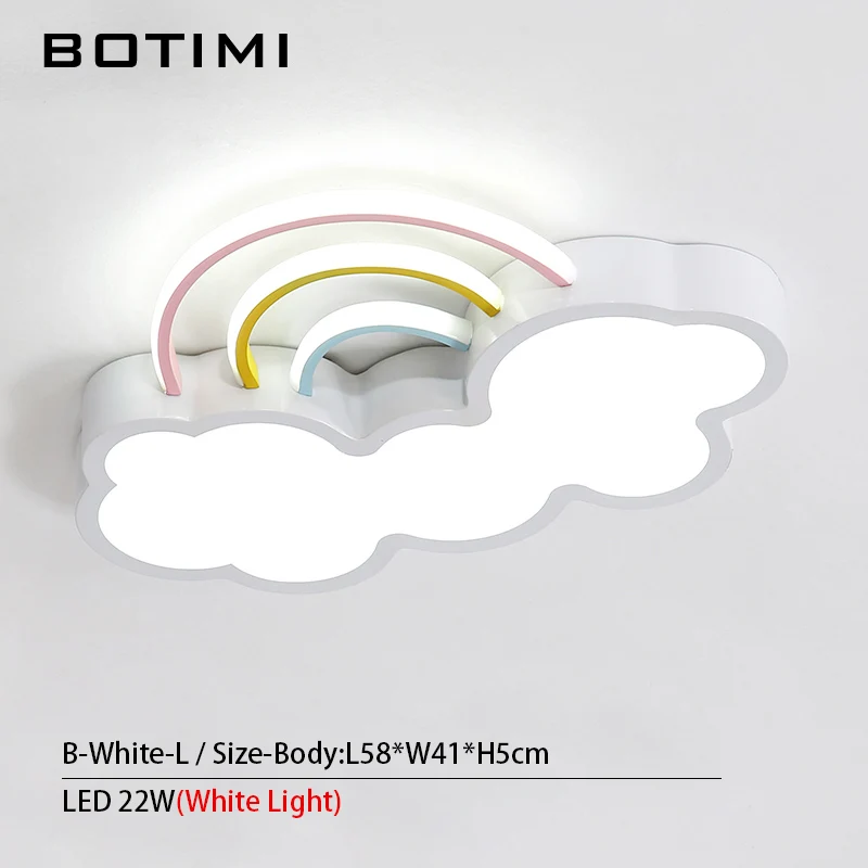 B-White-L BG BOTIMI детский потолочный светильник в форме звезд для спальни, мультяшный облачный светильник для мальчиков, милый розовый потолочный светильник для девочек - Цвет корпуса: B-White-L BG