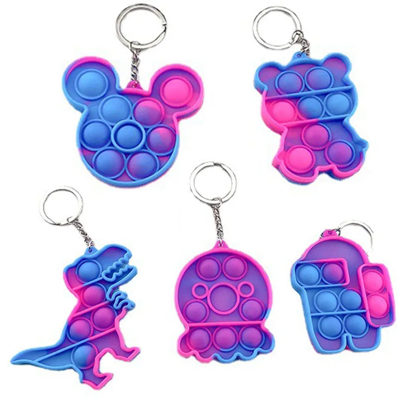 

Colorful Figet Toys Keychain Simple Dimple Stress Antistress Reliever Autism Needs Anti-stress Pops It Rainbow Toys for Adults