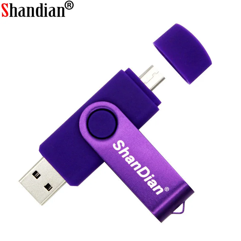 SHANDIAN деловой пластиковый 2 в одном OTG USB флэш-накопитель портативный накопитель 4