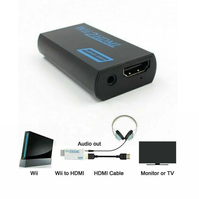 Портативный для Wii к HDMI 2HDMI Full HD конвертер o выходной адаптер ТВ