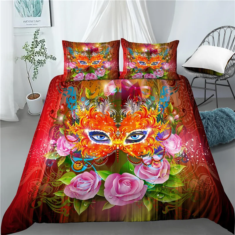 

Home Living Luxus 3D Helle Abstrakte Druck 2/3Pcs Komfortable Bettbezug Kissenbezug Bettwäsche Set Königin und König AU/EU/UNS G