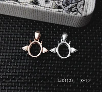 925 silver angel wings pendant sterling silver pendant base tray semi mount gemstone pendant jewelry diy