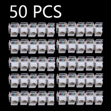 50pcs Tool-free CAT5E UTP network module RJ45 connector Information socket Computer Outlet cable adapter Keystone Jack FOR AMP