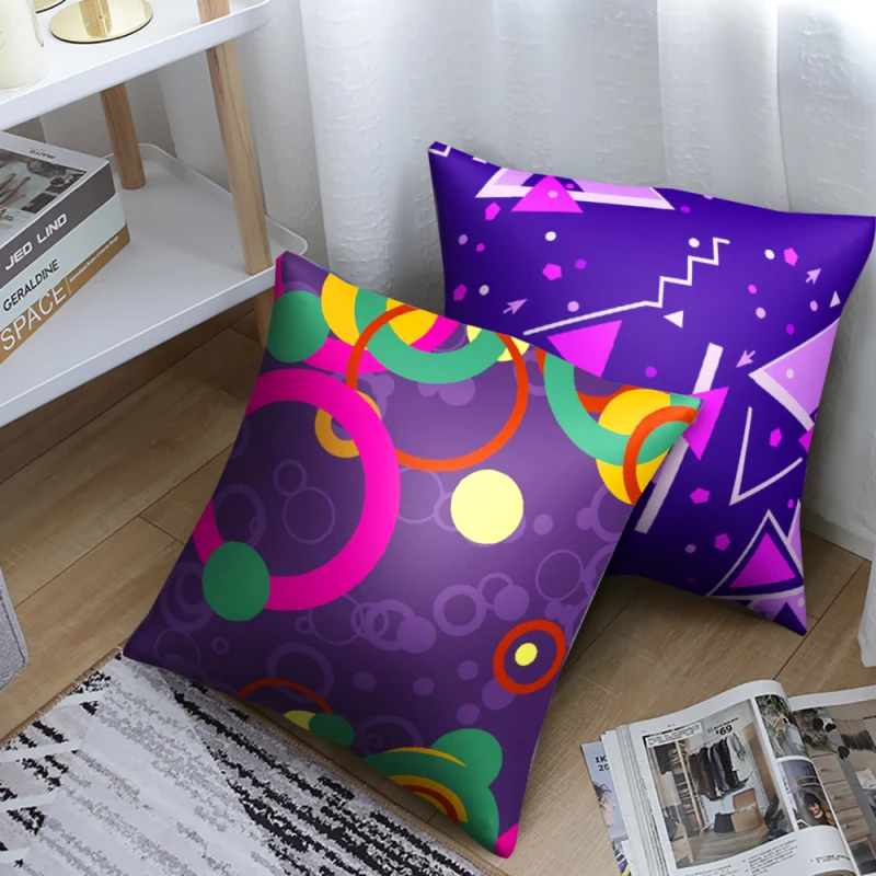 

Fuwatacchi Polyester Cushion Cover Geometric Style Pillowcases for Home Sofa and Car Decor Throw Pillow Covers 45X45cm