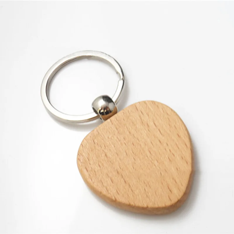

5PCS Blank Wooden Key Chain DIY Wood Keychains Key Tags Promotional Gifts Key Ring DIY Key Decoration Supplies
