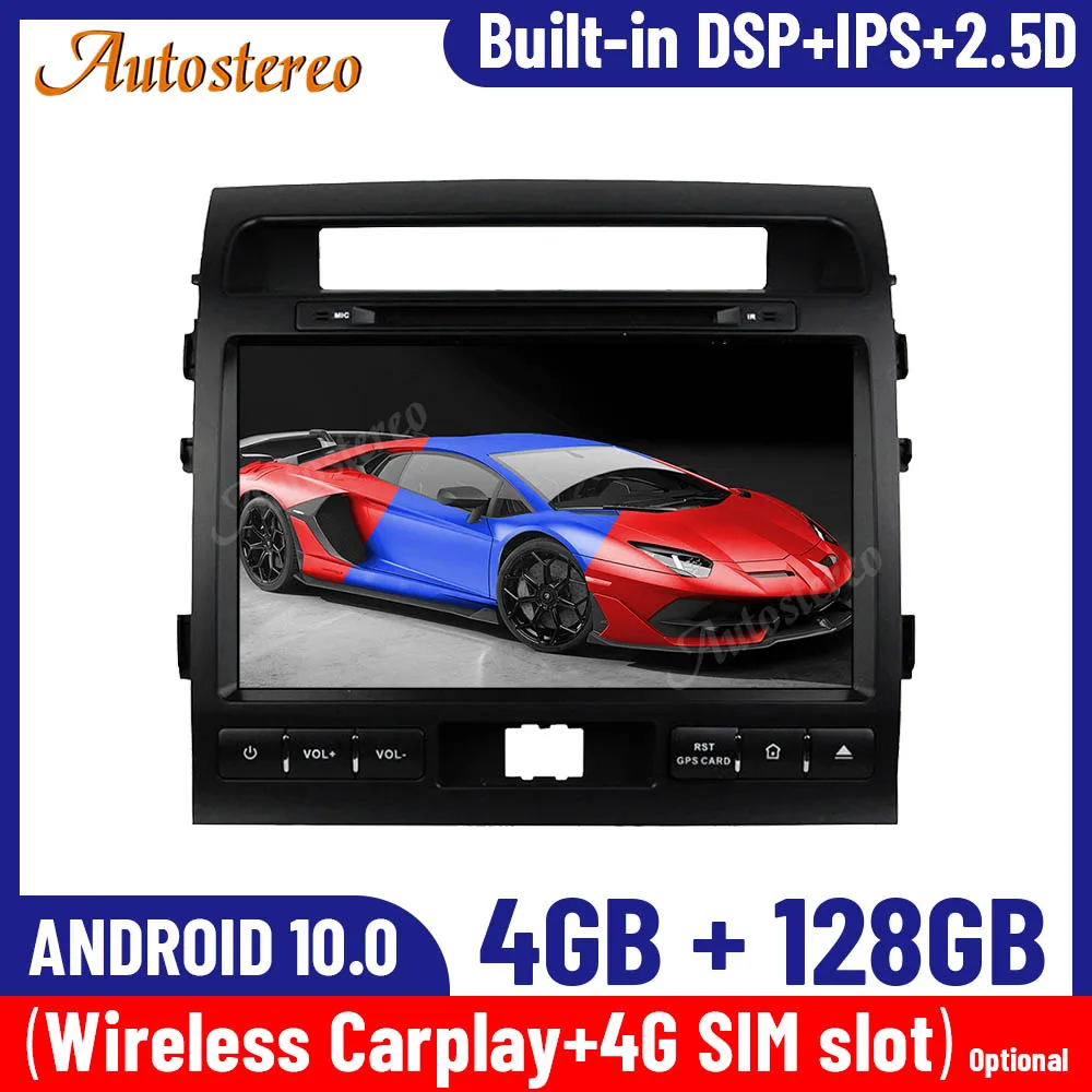 

Для Toyota Land Cruiser 2008-2012 Carplay Android 10,0 128G Автомобильный GPS-навигатор мультимедийный плеер автомобильное радио стерео головное устройство IPS