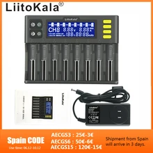LiitoKala Lii-S8 8 Slots LCD Battery Charger for Li-ion LiFePO4 Ni-MH Ni-Cd 9V 21700 20700 26650 18650 RCR123 18700