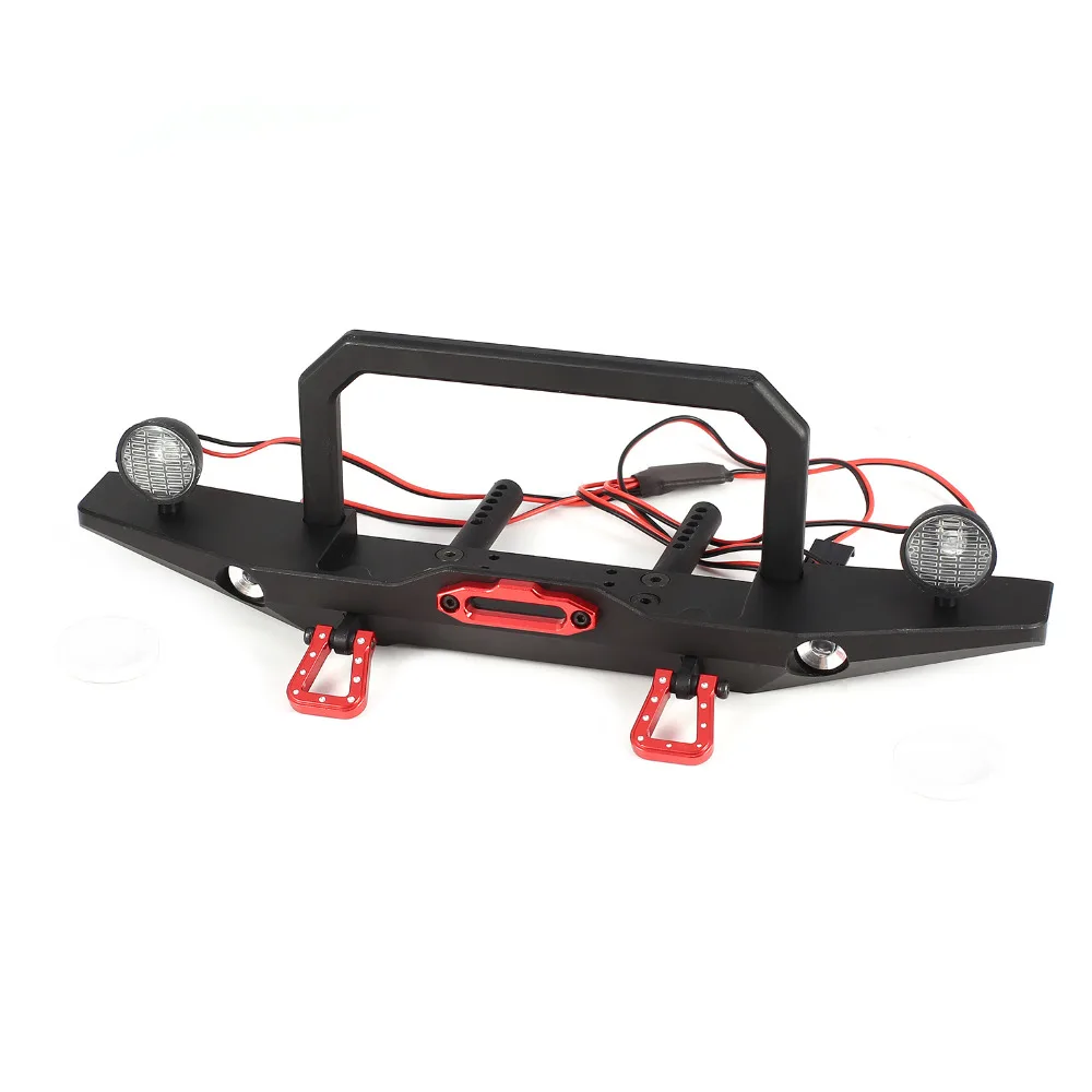 

Metal Front Bumper + LED Light RC Car Parts Accessories for 1/10 Scale Axial 4WD SCX10 Traxxas TRX-4 D90 RC Rock Crawler