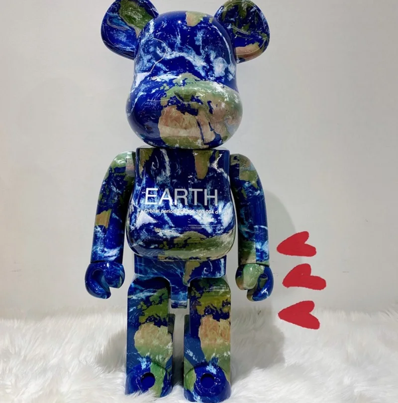 

Bearbricklys 400% 28cm Earth Pvc Bear Action Figures Blocks Bear Dolls Decoration Models Friends Toys Christmas Gifts Kaw