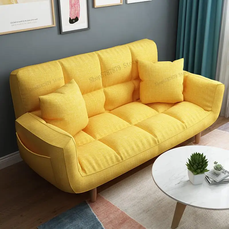 Lazy sofa simple folding single bed small apartment double tatami net red recliner bedroom |