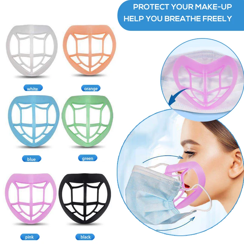 1 Pcs 6 Color Breathable Lipstick Protection Breathing Space Increase Nose 3D Mask Bracket Helps To Breathe Smoothly |