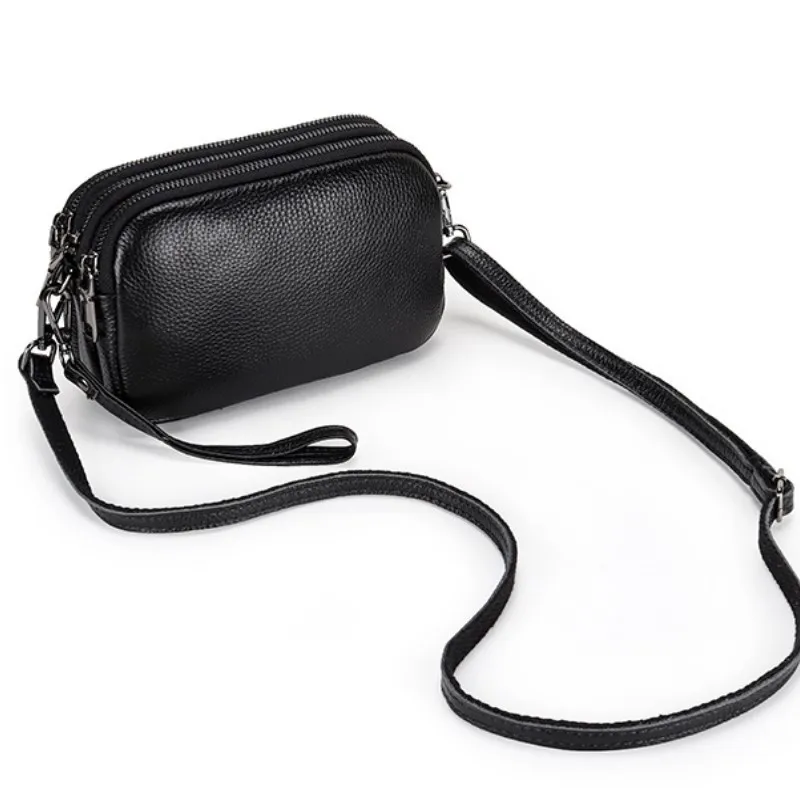 

Модная сумка через плечо из воловьей кожи для женщин, однотонный мессенджер на плечо, маленькая дорожная дамская сумочка на цепочке для зим...