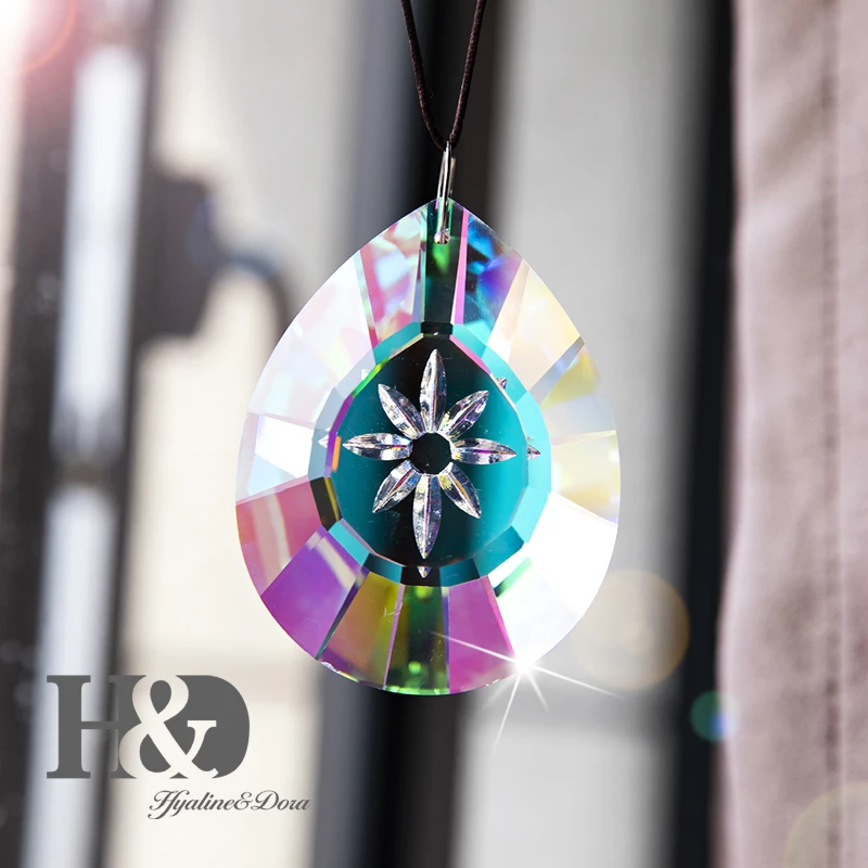 H & D красочная хрустальная люстра лампа подвесной орнамент части Suncatcher Радужный