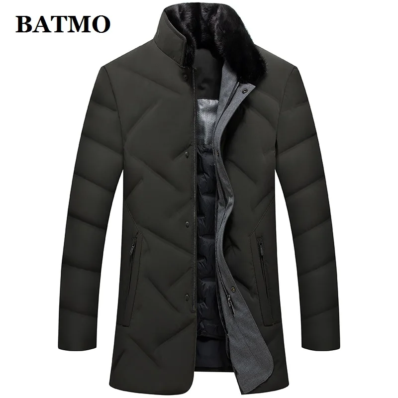 BATMO 2019 Новое поступление зимние мужские пуховики из 90% утиного пуха с воротником