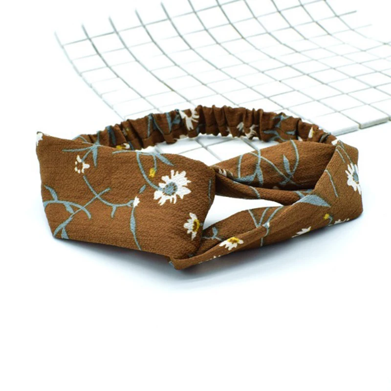 

Retro Cross Turban Bandage Bandanas Elastic Hair Bands Women 1PC Fashion Hair Accessories Bohemian Style Print Headbands