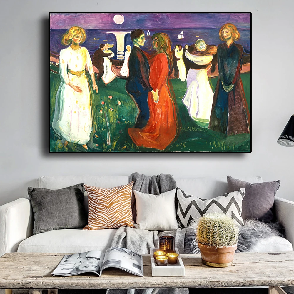 

Abstract Edvard Munch Dance of Life Oil Painting on Canvas Art Posters and Prints Wall Picture for Living Room Decor
