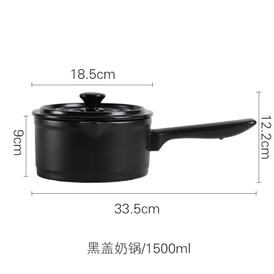 Японский стиль кастрюля eramic pot Бытовая кастрюля открытая огнеупорная жаростойкая суп посуда для заварки пузатую кастрюля для тушения - Цвет: Black 1500ml