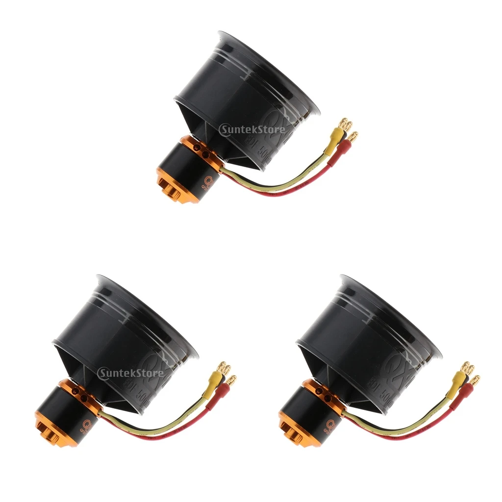 

3pc 50mm Duct Fan 12 Blade Brushless Motor for RC Jet Airplane Accessory