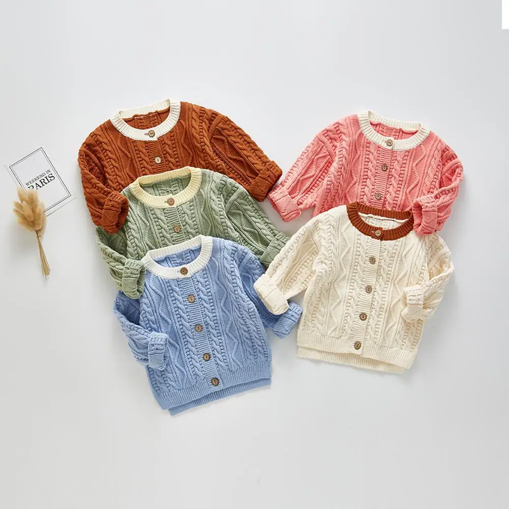 

Ins Babe Kids Crochet Knitted Tollder Cardigans Princess Candy Color Lovely Child Autumn Spring Fashion Infant Coats