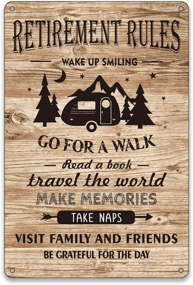 Настенный декор BellowDeer, Забавный винтажный подарок на пенсию, правила пенсии, металлический знак, жестяные знаки в стиле ретро, для дома и улицы