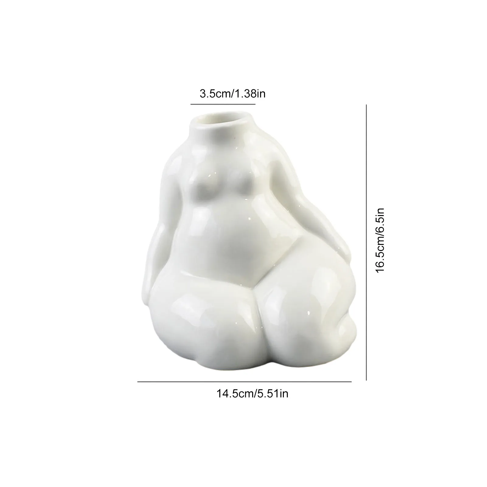 

Fuller Figure Female Sculpture Flower Vase Body Art Design Vase Figure Flower Pots Creative Female Hobby Vase Home Decor