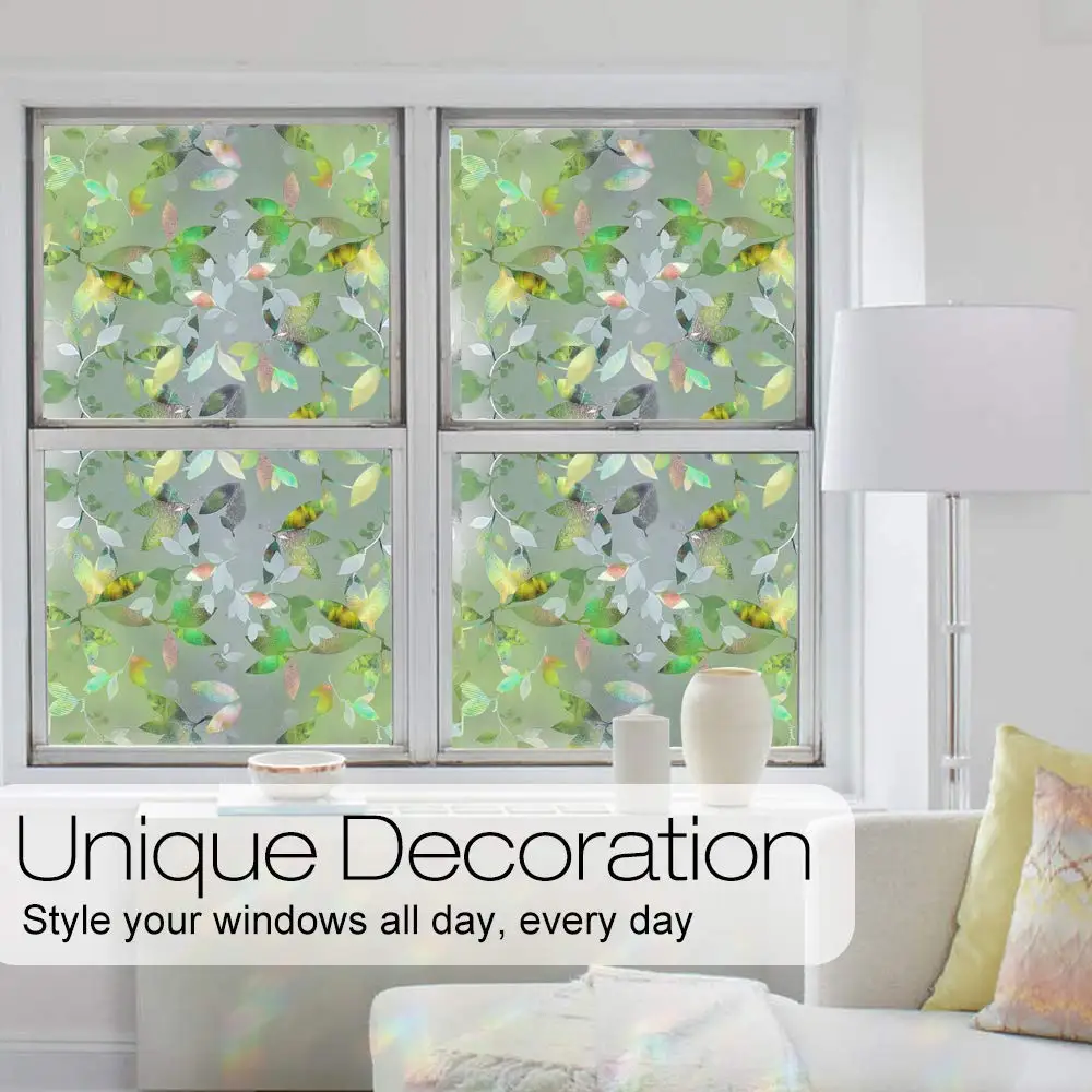 Privacy Window Film Rainbow Flower Static Cling Sliding Glass Door Non Adhesive Anti UV for Home Decoration | Дом и сад