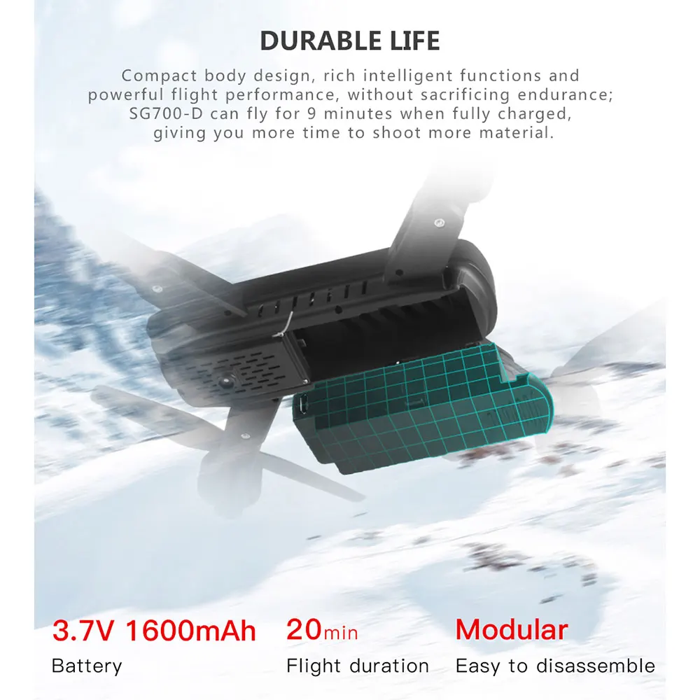 SG700D Дрон 4K Wi Fi FPV Передача Оптического потока Высокая удержание вертолет двойная
