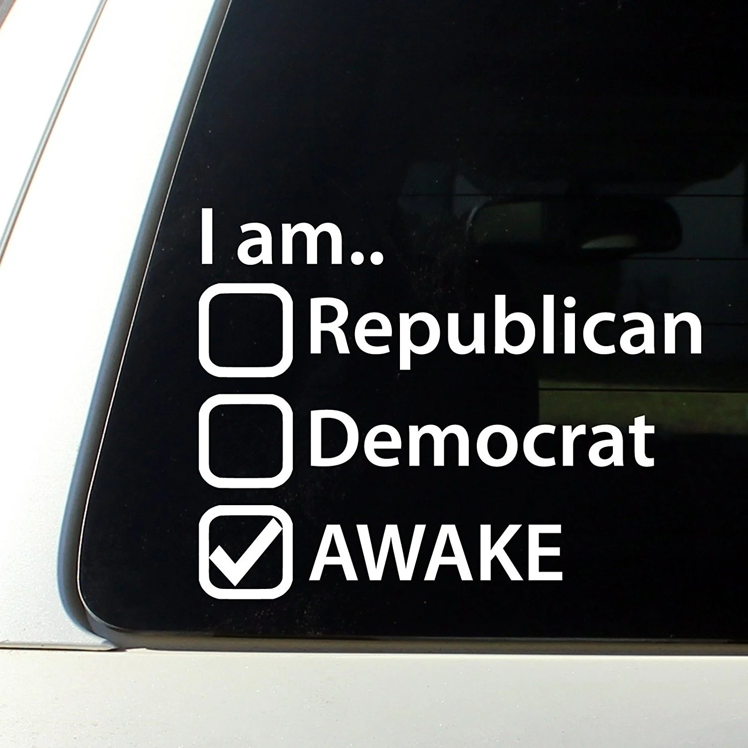 Я проснулся переводная Наклейка для окна анонимным республиканский демократов