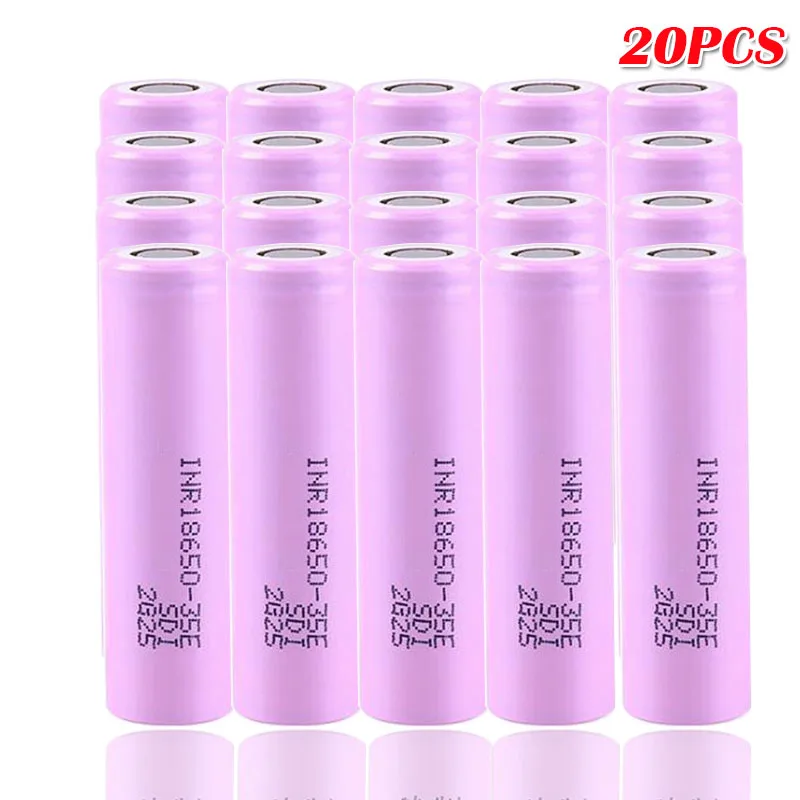 20pcs INR18650 18650 35e 3,7 v 3500mAh 13A разрядка литий-ионная аккумуляторная батарея для samsung 35E фонарик электронная сигарета - Цвет: 20pcs