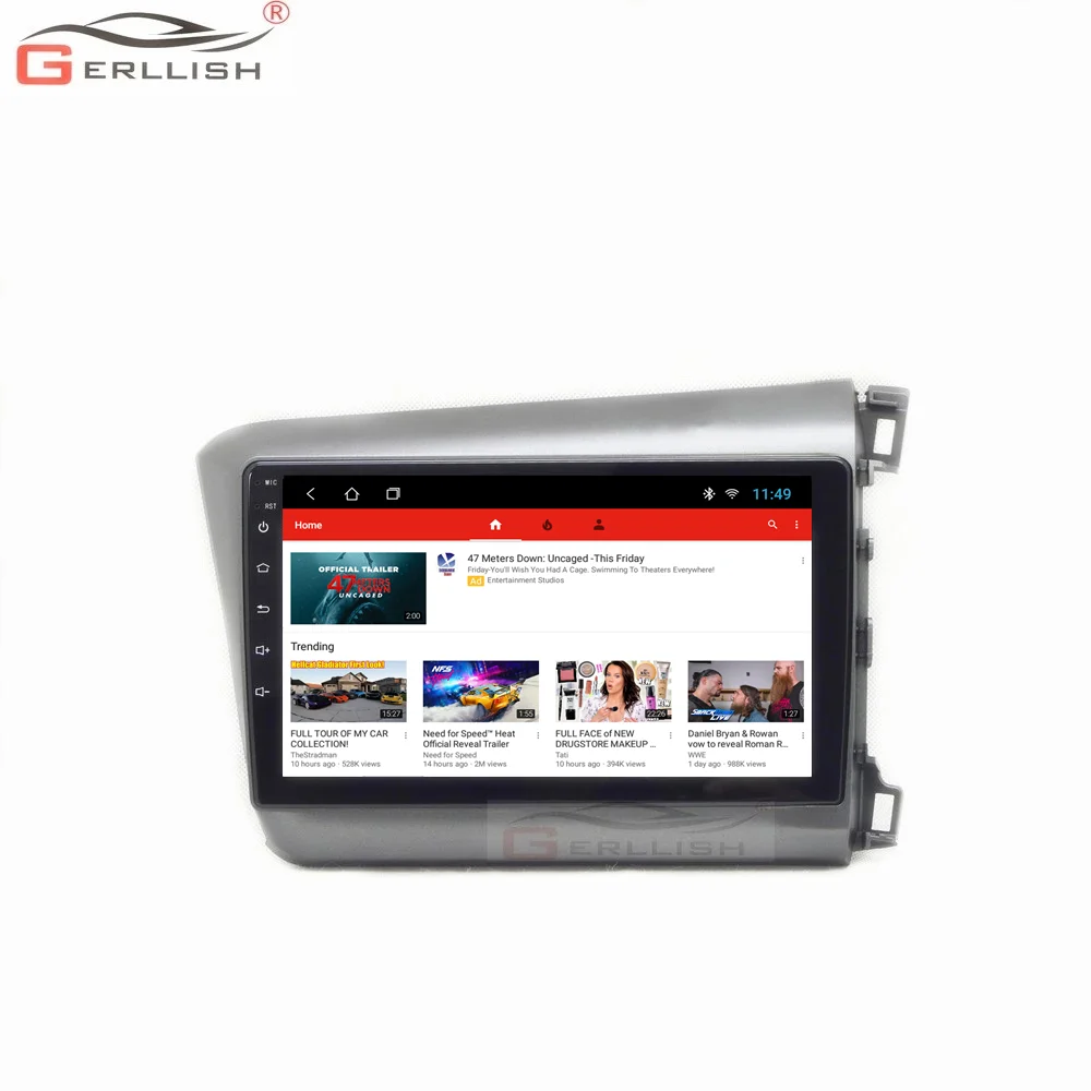6GB 128GB ROM 9 inch Android Multimedia Car GPS Player for 2012 2013 2014 2015 HONDA CIVIC Right Hand Support DVR BT Mirror