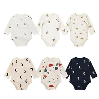ins net red wind pure cotton baby thickened monk clothes winter bottoming one piece male baby romper spring and autumn romper