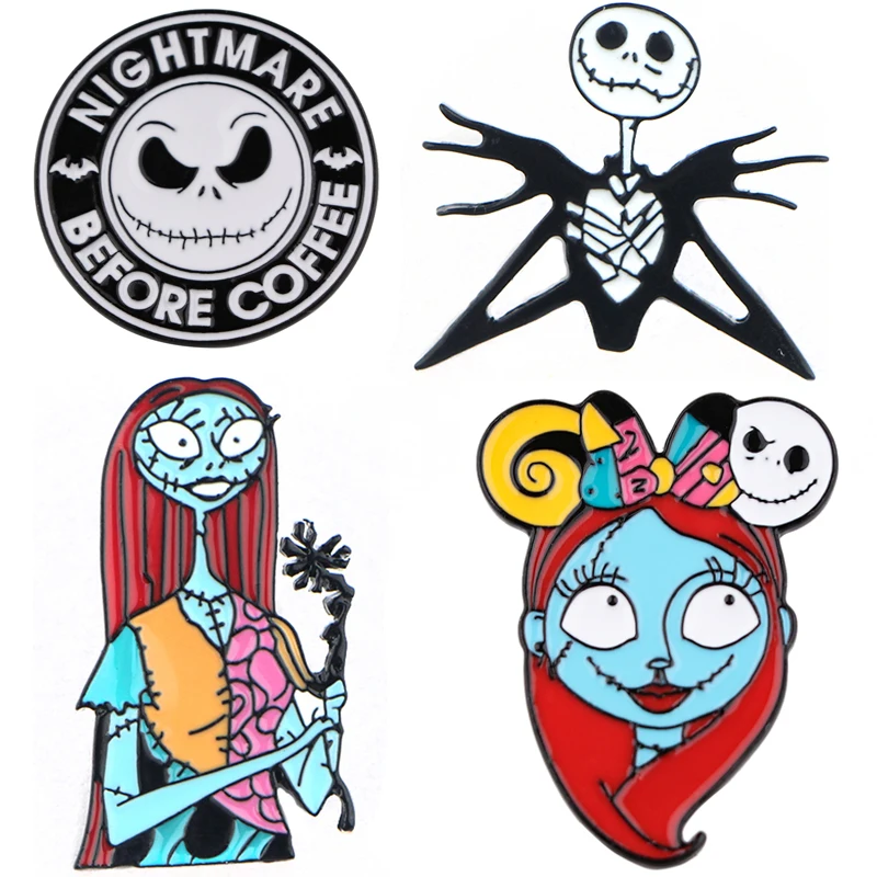 Эмалированная заколка для лацканов Кошмар перед Рождеством Значки шляп