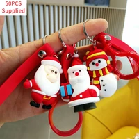 50pcs christmas creative cartoon key chain car christmas tree ins cute doll pendant backpack couple pendant supplied
