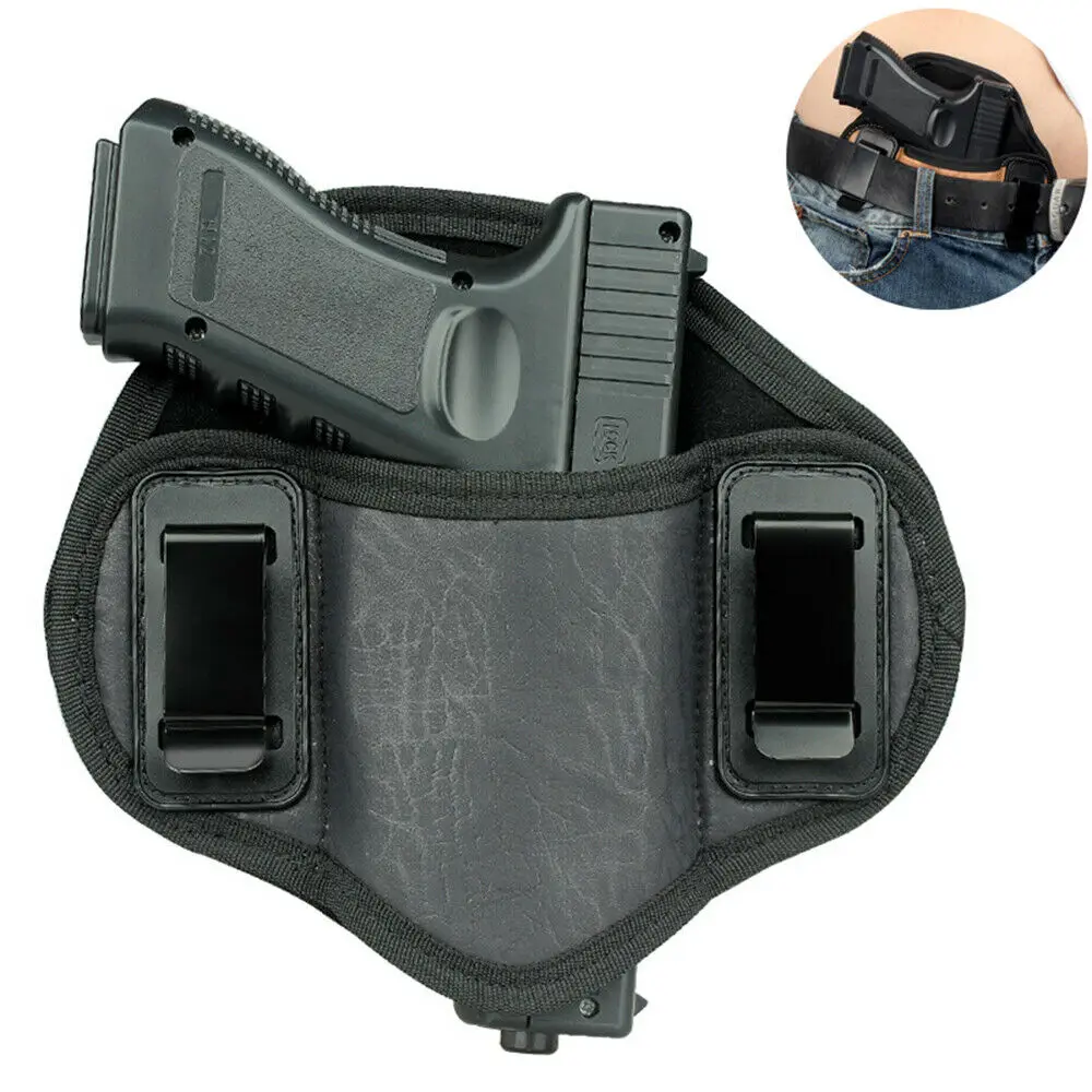 

Tactical Dual Clip Soft Pancake Concealed Carry IWB Pistol Leather Belt Holster Gun Bag Gun Accessories Tactical