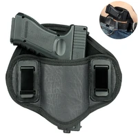 tactical dual clip soft pancake concealed carry iwb pistol leather belt holster gun bag gun accessories tactical