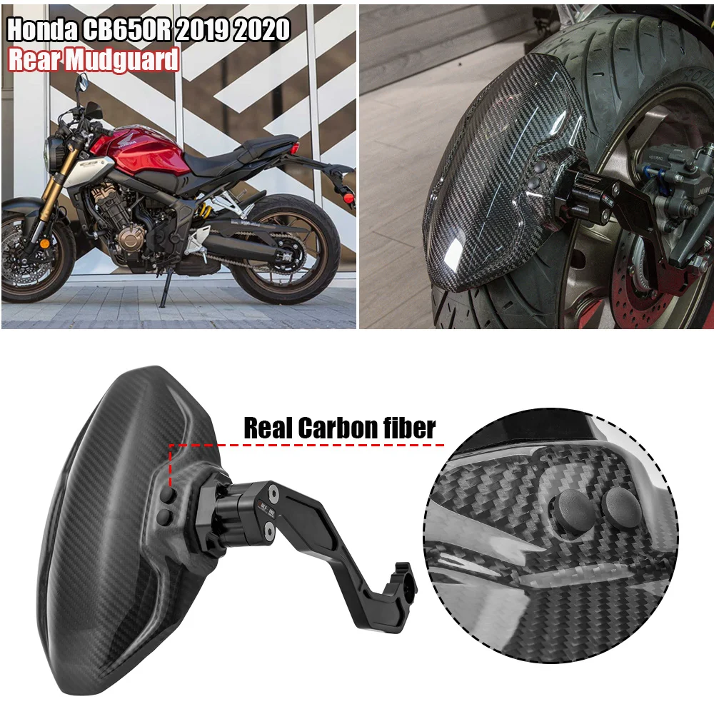 

Мотоцикл Реальные углеродного волокна заднее крыло колесо Hugger протектор для Honda CB650R 2019 2020 2021 CBR650R аксессуары