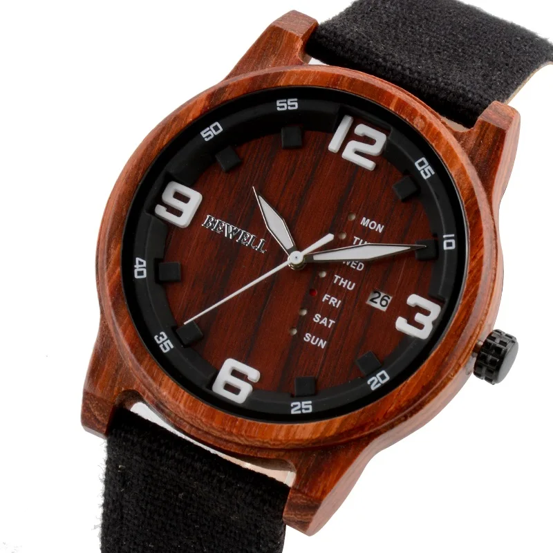 BEWELL роскошные деревянные часы для мальчиков в подарок папы сына модные