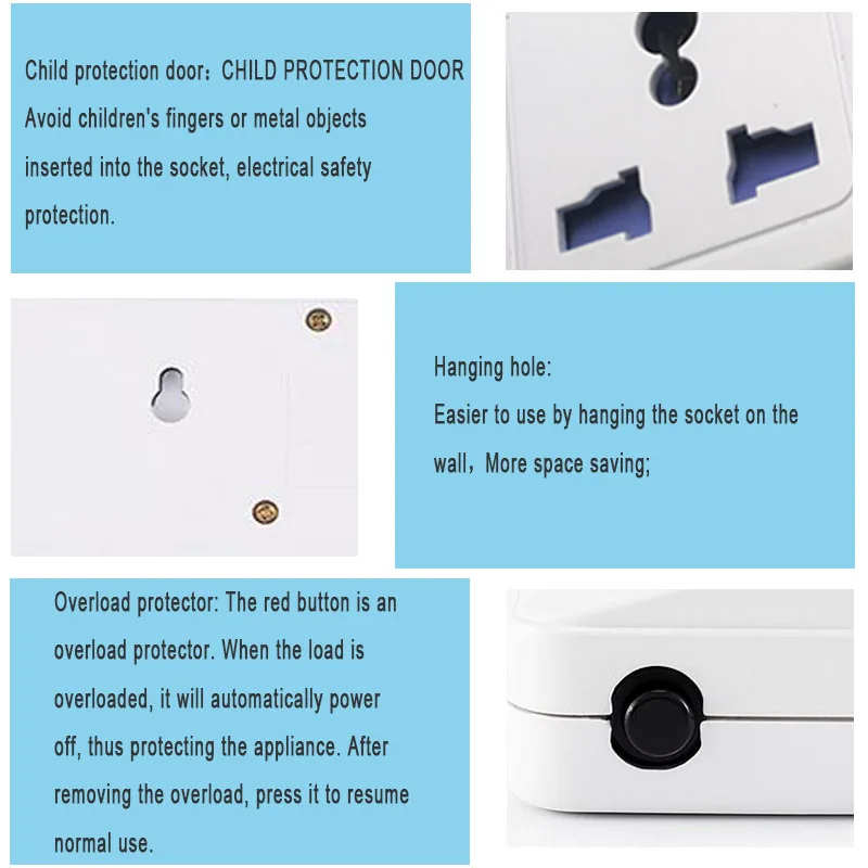 Многоразовые универсальные удлинительные розетки с индивидуальным