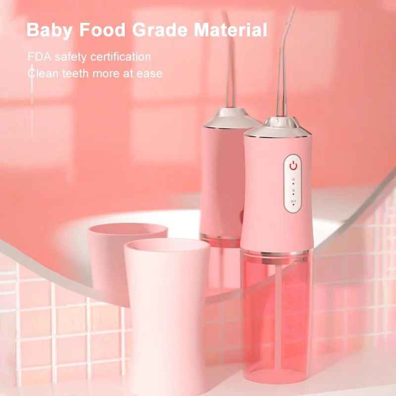 

USB Rechargeable Oral Irrigator Portable Cordless Water Dental Flosser Tooth Cleaner Waterproof Nozzles Water Jet Floss Cleaning