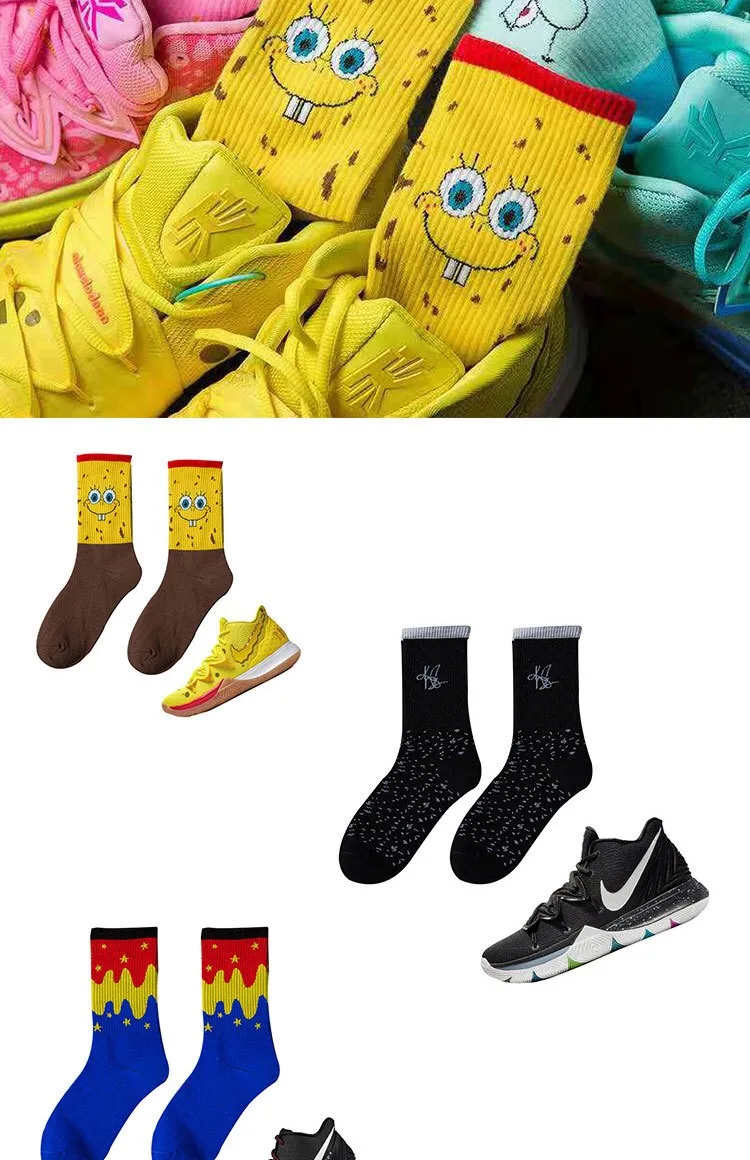 Стильные милые короткие носки, мужские с героями мультфильмов; Harajuku милые короткие Носки с рисунком; модные носки для скейтборда; забавные m