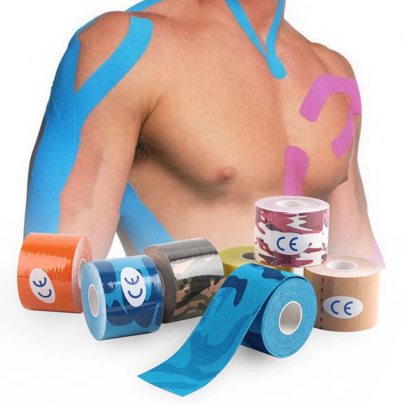 4 рулона 5 см X м фотолента для колена Kinesiotape хлопковая эластичная клейкая ткань