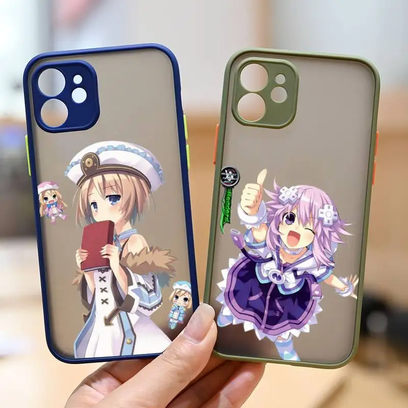 

Hyperdimension Neptunia girl Phone Case matte transparent For iphone 7 8 11 12 13 plus mini x xs xr pro max cover