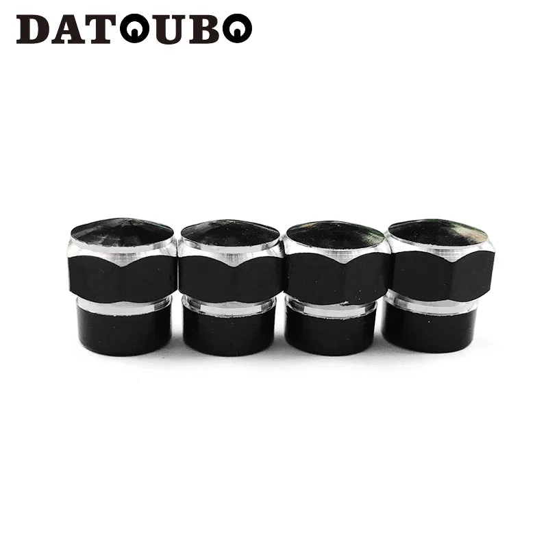 4 pcs of Black DATOUBO 4 шт. алюминиевая крышка клапана для автомобильных шин s Стволовые воздушные колпачки для защиты от пыли обод колеса велосипеда Стержень шины воздушный Алюминиевый клапан крышка - Цвет: 4 pcs of Black