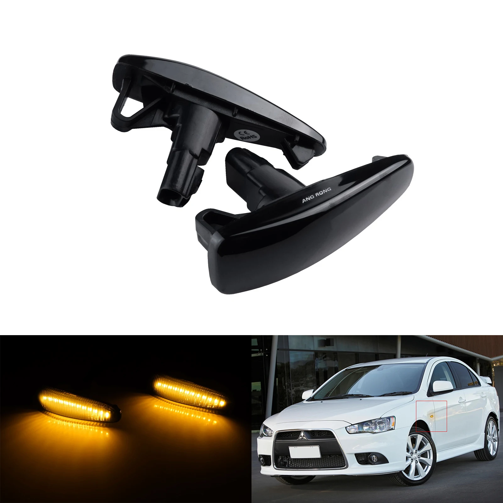 

2x Canbus LED Front Side Marker Lights For Mitsubishi Lancer Evo X Mirage 08-17