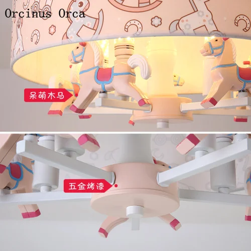 Симпатичная розовая люстра трояна для девочек спальни детской комнаты лампа