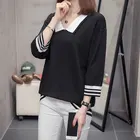 Свободный удобный вязаный свитер из вискозы с длинным рукавом для женщин, новинка 2021, осенние пуловеры, модные женские топы с отложным воротником