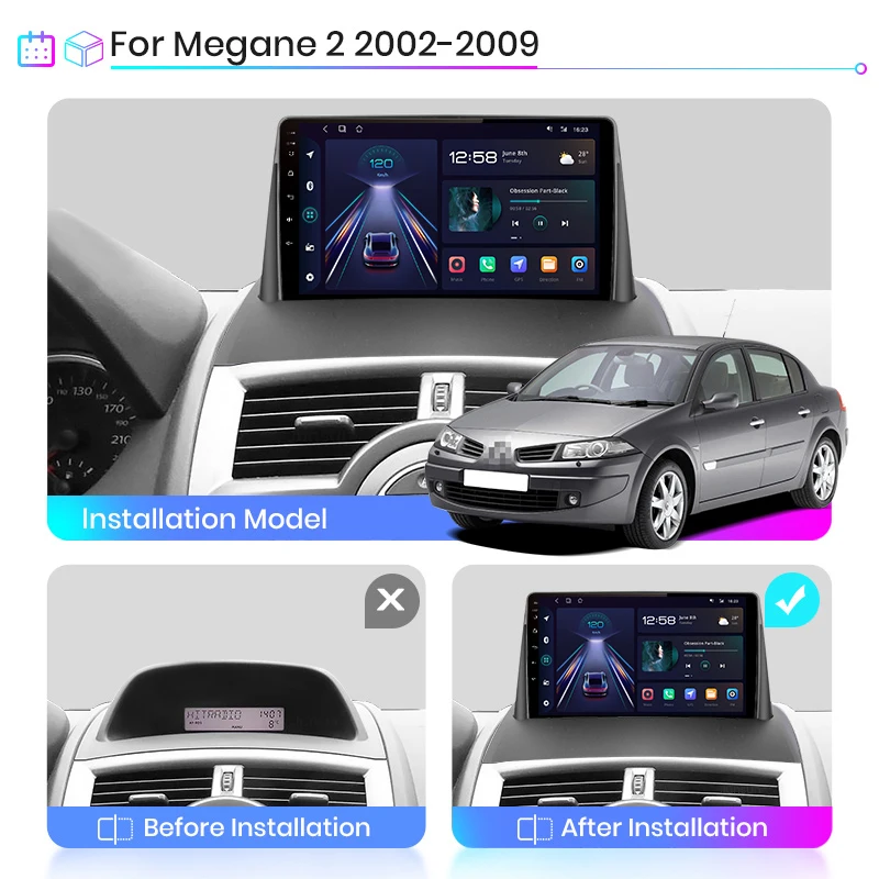 Автомагнитола Junsun V1pro 2 din Android для Renault Megane 2002-2009 Carplay 4G GPS DSP Авторадио | Автомобили и