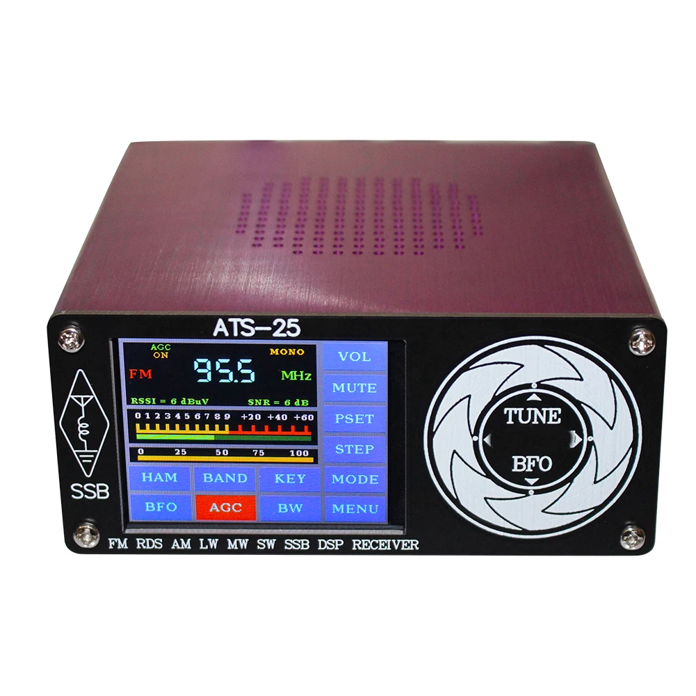 ATS-25 Si4732 приемник радиоприемника для всех диапазонов FM LW MW SW SSB + 2 4 "сенсорный