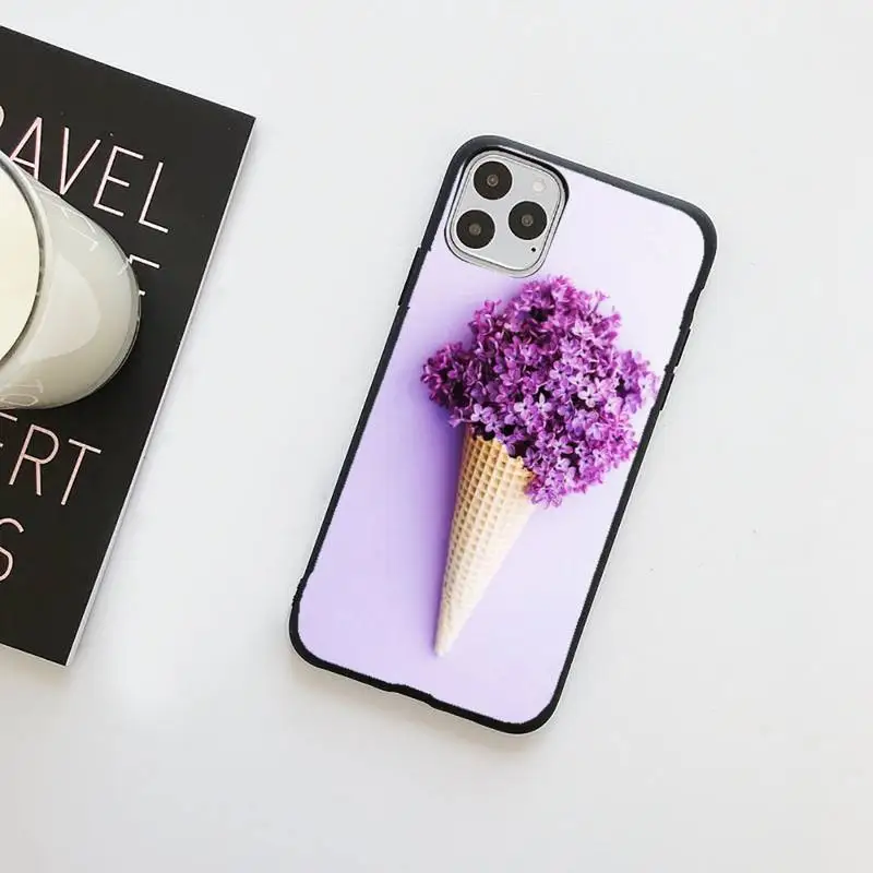 

Purple flowers lavender Phone Case for iPhone 7 8 11 12 Pro X XS Max XR Samsung A S 10 20 50 Plus pro funda
