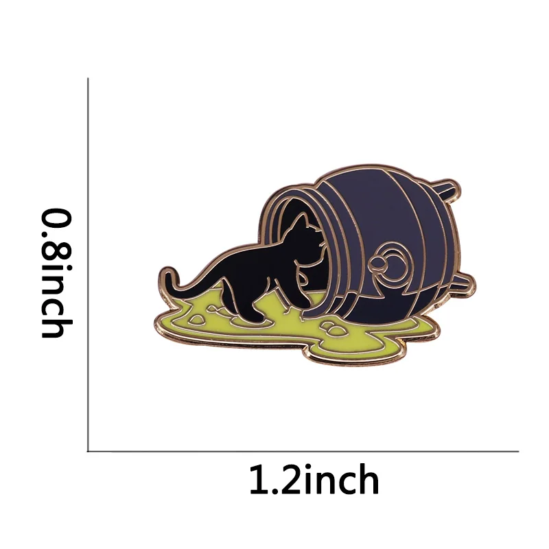 Светящаяся брошь в виде котёнка эмалированная форме черной кошки значок Magic Potion